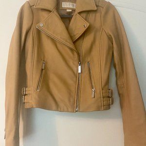 Michael Kors Moto Camel Leather jacket- XS